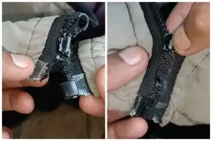 Trik perbaiki kaitan resleting rusak tanpa perlu dijahit, cuma pakai 1 sampah dapur