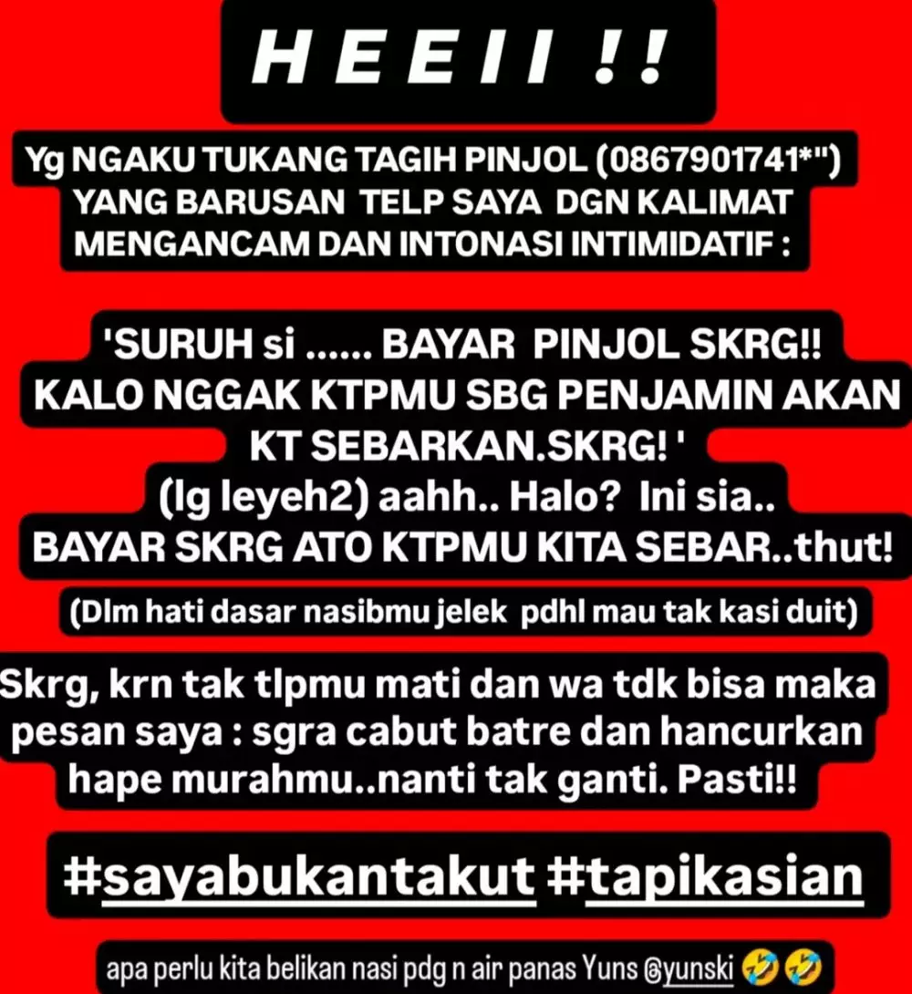 ari lasso diteror tukang pinjol  © 2025 Instagram