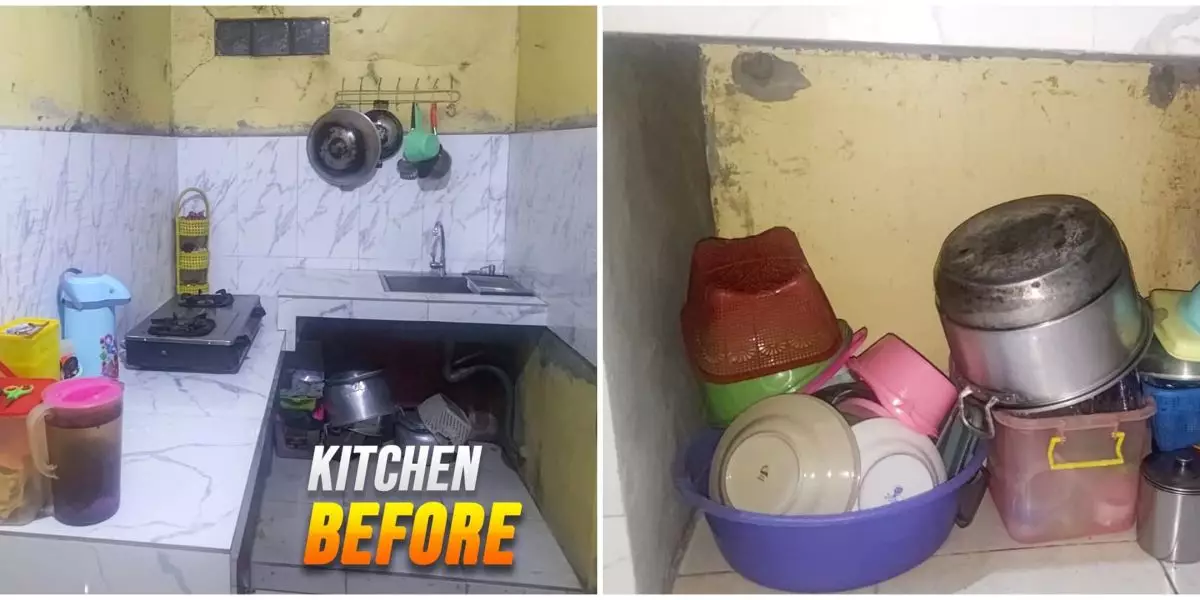 Awalnya sumpek dan pengap, 9 potret makeover dapur sepetak minim bujet ini jadi kian luas