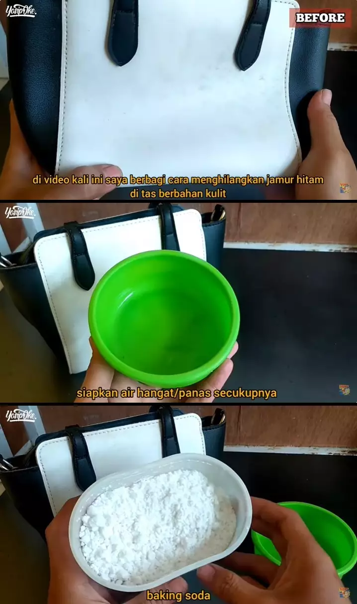 bersihkan bintik hitam pada tas kulit © 2025 YouTube