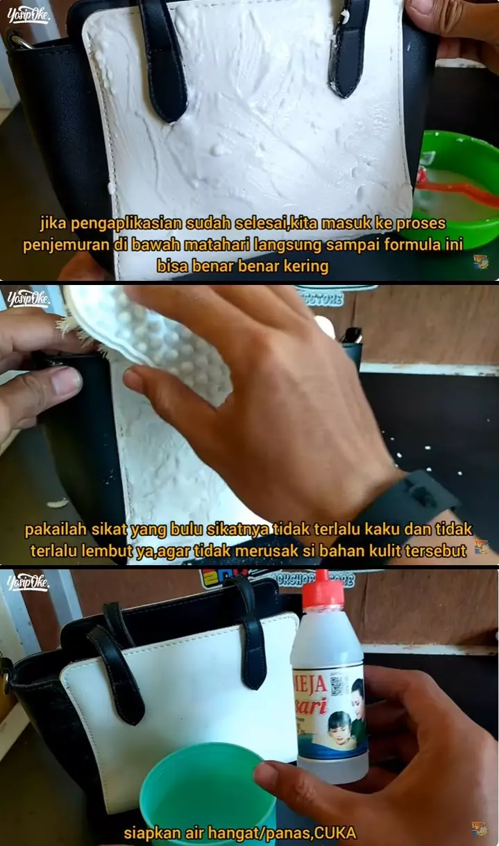 bersihkan bintik hitam pada tas kulit © 2025 YouTube