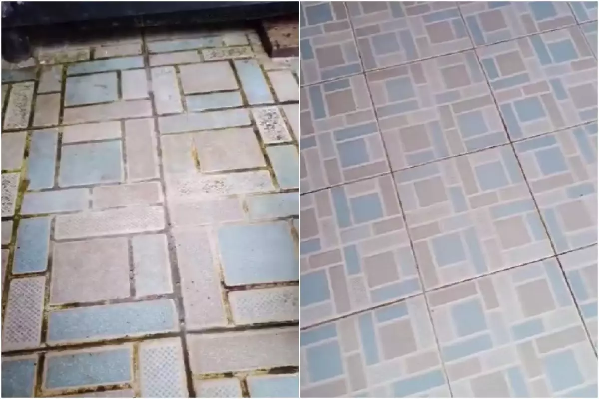 Trik bersihkan lantai kamar mandi berkerak dan lumutan, jadi kinclong pakai tambahan 1 bahan dapur