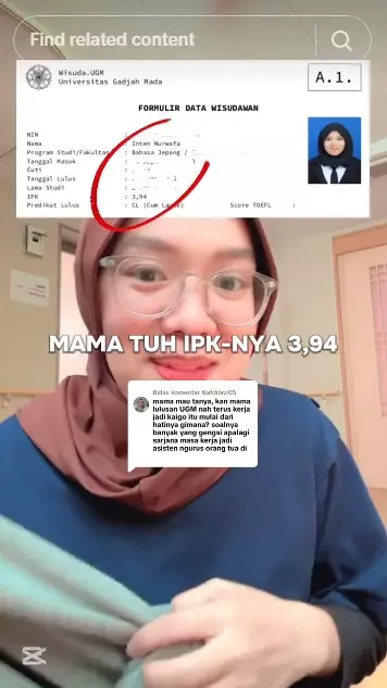 wanita lulusan UGM jadi buruh di Jepang © TikTok
