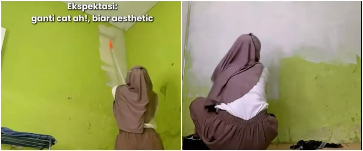 Wanita ini niat renovasi kamar biar estetik, 7 potret hasilnya malah bikin netizen geregetan