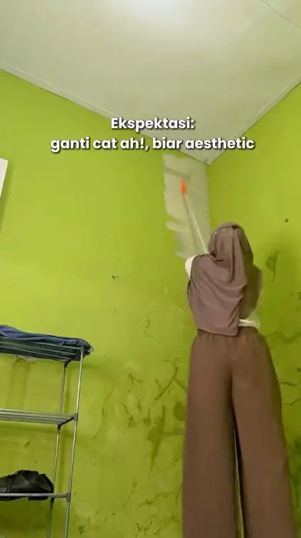 Wanita ini niat renovasi kamar biar estetik © TikTok