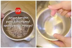 Tanpa sitrun, ini trik mudah bersihkan panci gosong berkerak hanya dengan 2 bahan dapur