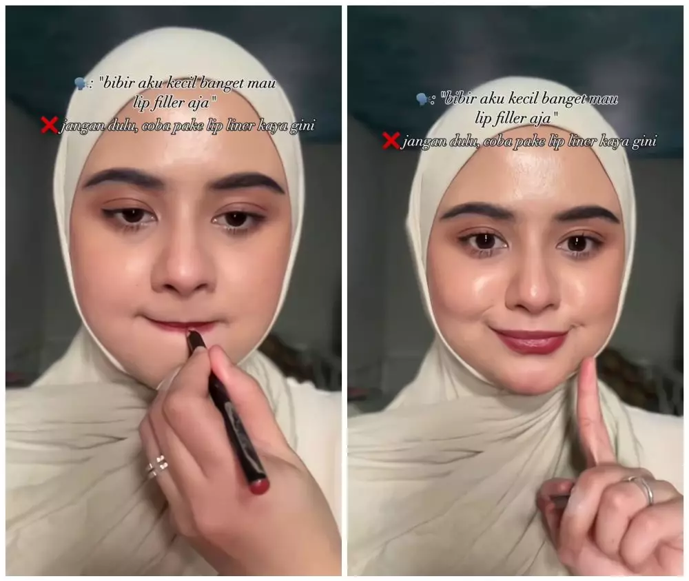 trik bikin bibir lebih bervolume © Instagram