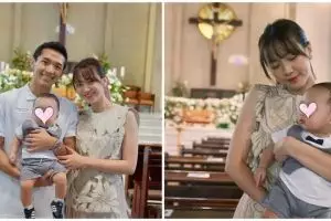 6 Potret Jonatan Christie dan Shanju dampingi Jayden baptis bayi, doakan anak dalam iman yang kuat