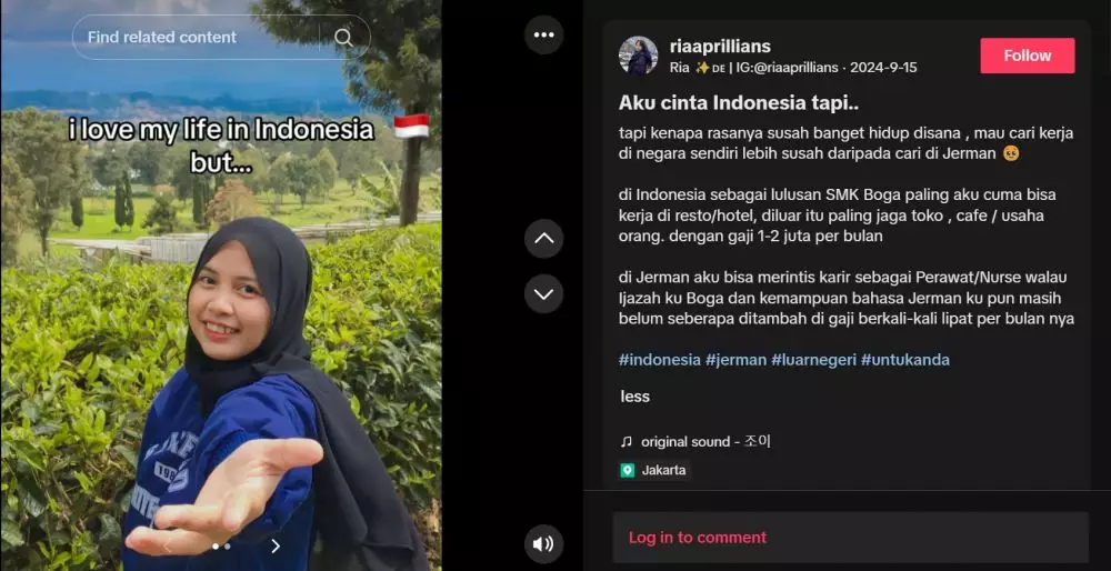 wanita lulusan SMK tata boga ke Jerman © TikTok