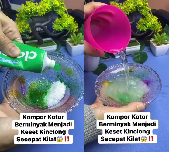 Trik bersihkan kompor berminyak jadi kesat © Facebook