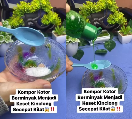 Trik bersihkan kompor berminyak jadi kesat © Facebook