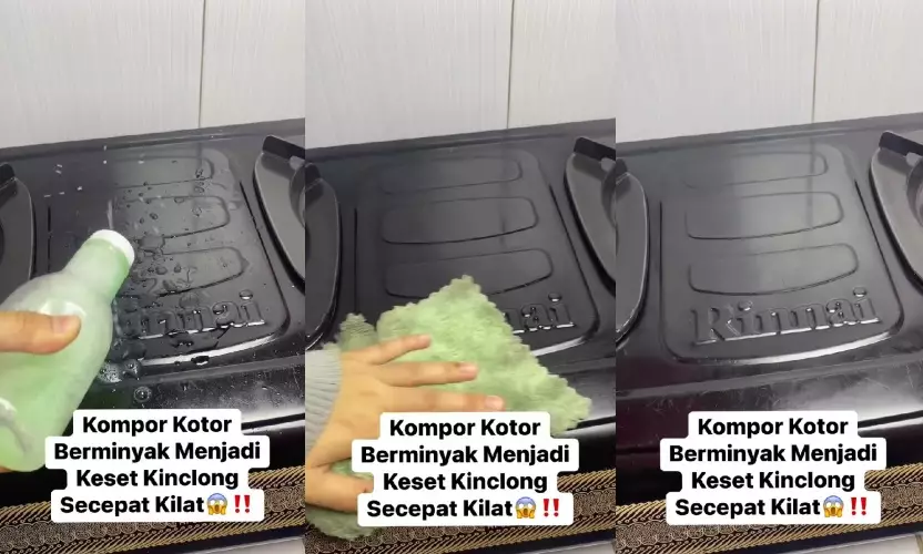 Trik bersihkan kompor berminyak jadi kesat © Facebook