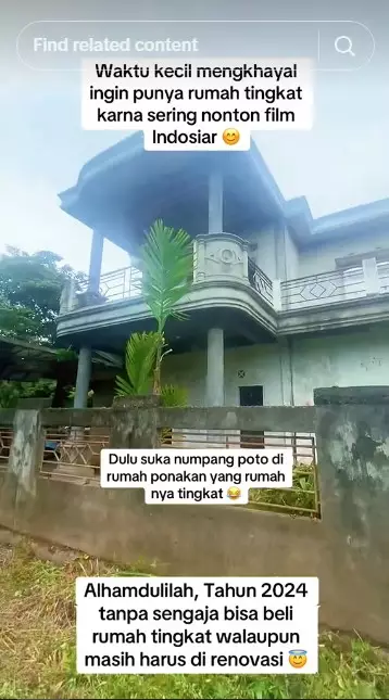wanita ini beli rumah megah terbengkalai © TikTok