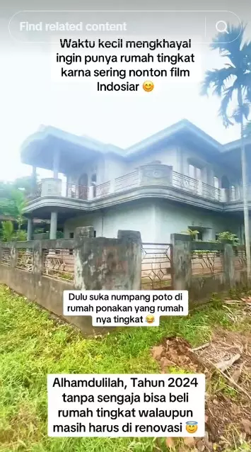 wanita ini beli rumah megah terbengkalai © TikTok