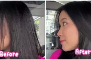Bukan pakai catokan, wanita ini punya cara unik luruskan rambut mengembang cuma dengan 1 alat jahit