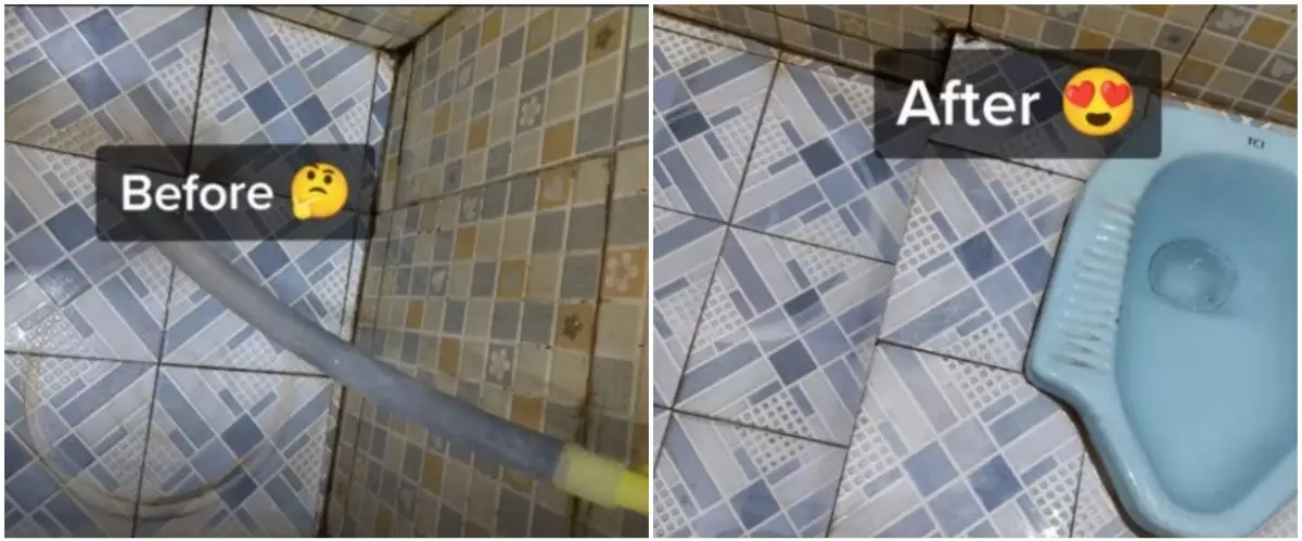Trik praktis hilangkan lumut lantai kamar mandi tanpa disiram air panas, kinclong lagi modal Rp 3.500