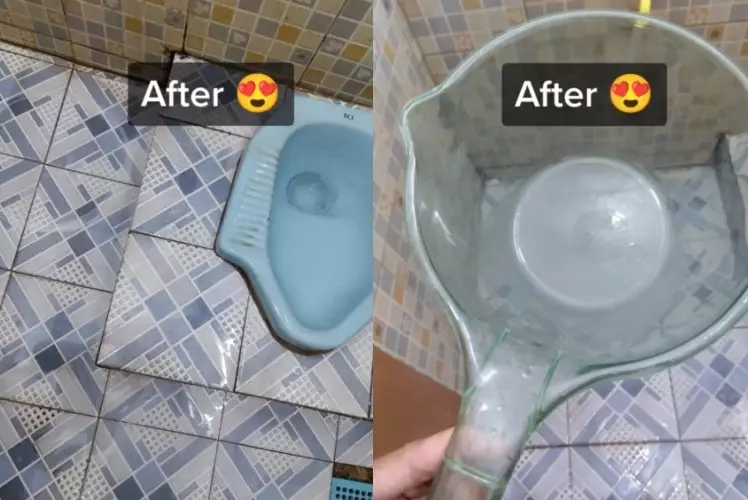 Trik praktis hilangkan lumut lantai kamar mandi © TikTok