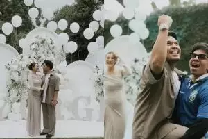 7 Potret gender reveal anak pertama Aaliyah Massaid, Thariq saking bahagia sampai digendong Atta