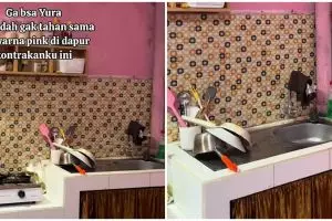 Awalnya pink ngejreng, 9 potret dapur dimakeover cuma Rp200 ribuan, hasilnya estetik manjakan mata