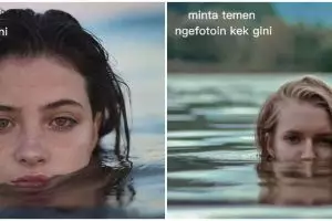 Begini jadinya jika minta difotoin teman, wanita ini berharap fotonya estetik tapi malah bikin ngenes