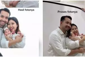 7 Momen Kiky Saputri dan Khairi jalani photoshoot bareng putri pertama, gaya si komika bikin ngakak