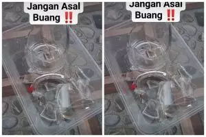 Trik agar membuang pecahan gelas kaca tidak bikin luka tanpa dibungkus plastik ala emak-emak ini aman