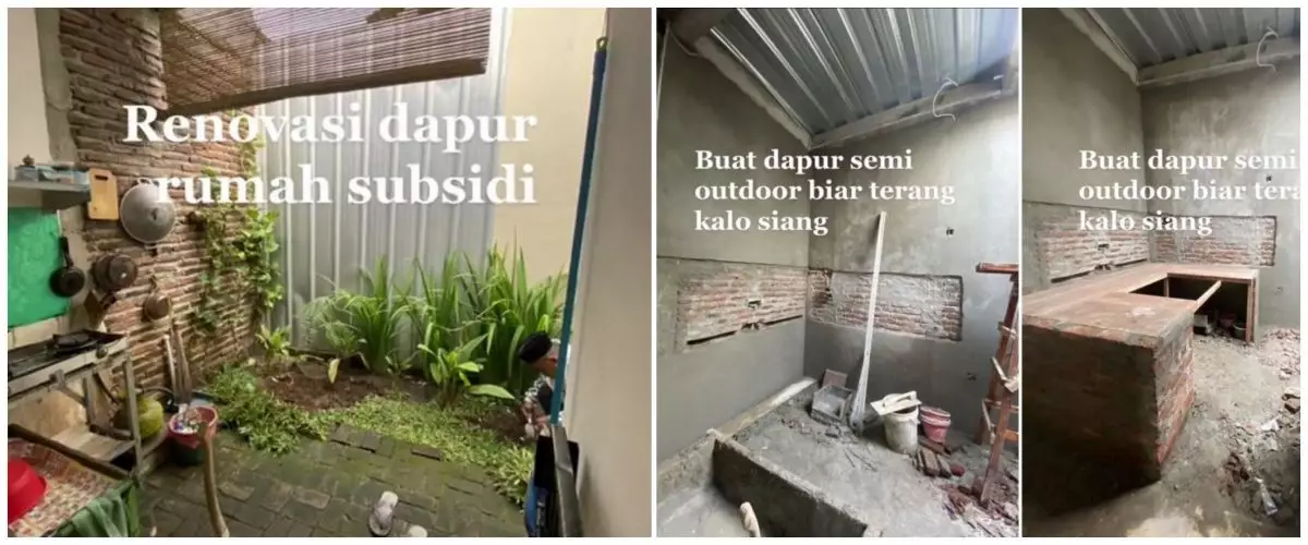 Ubah dapur rumah subsidi jadi semi outdoor, 9 hasil makeovernya bikin betah masak