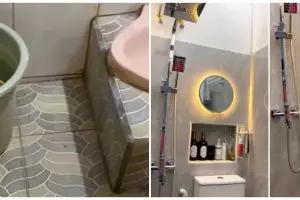 Renovasi kamar mandi 1x1 meter jadi mewah, transformasinya bikin takjub, berasa di hotel