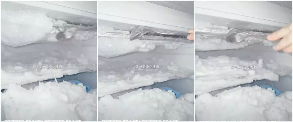 trik membersihkan bunga es pakai sendok sayur © YouTube