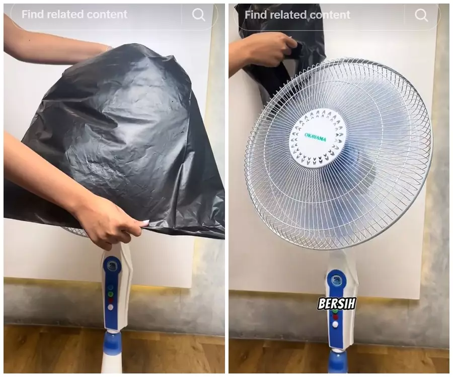 trik bersihkan debu kipas angin dalam 30 detik © TikTok