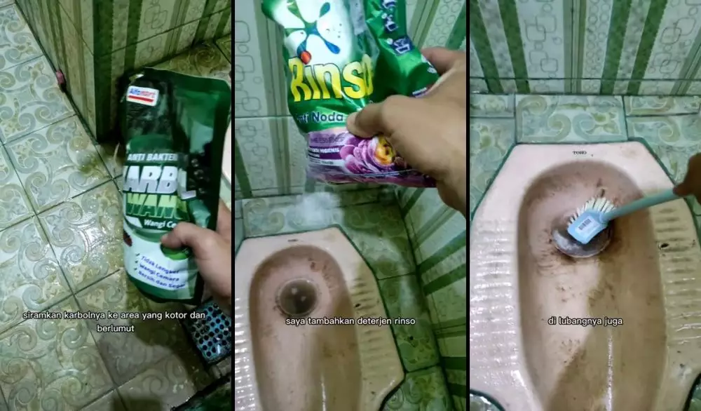 trik bersihkan lantai kamar mandi berlumut © 2025 TikTok
