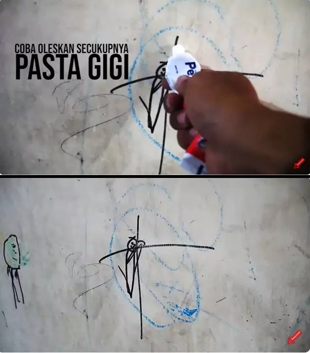 trik bersihkan coretan spidol di dinding © 2025 YouTube