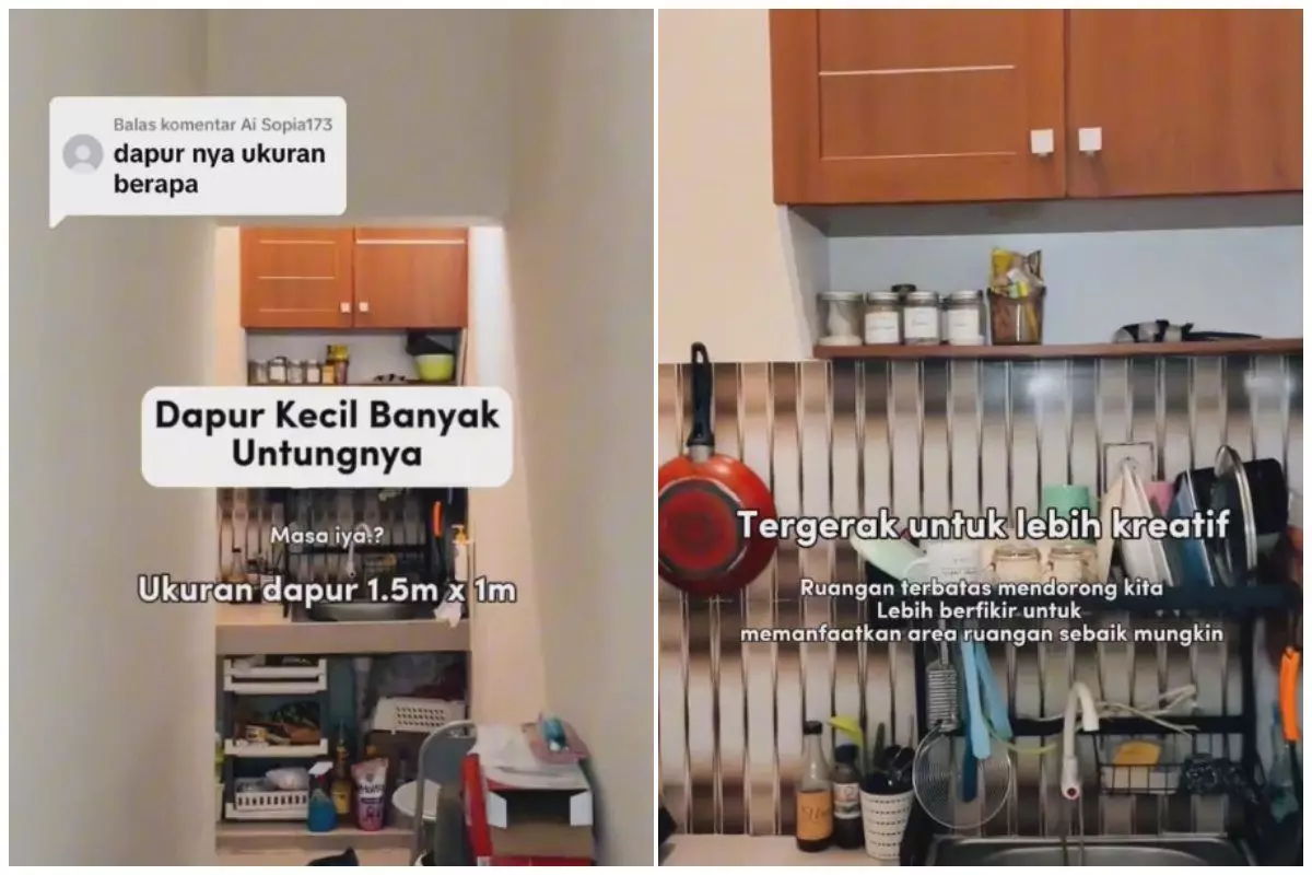 Dapur sempit bak gang senggol ini bikin pemilik rumah mutar otak untuk menatanya, intip 9 potretnya