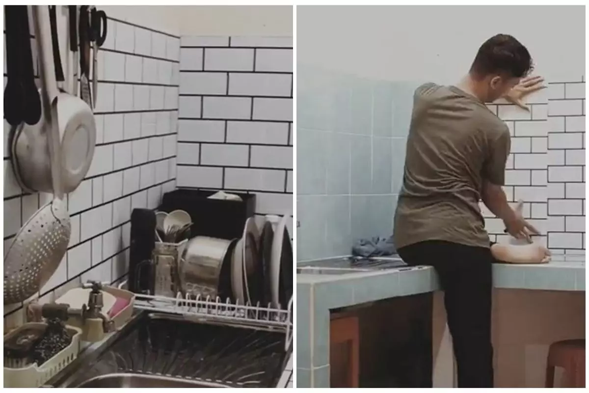 Trik makeover dapur ala bapak-bapak ini cuma modal Rp 40 ribu, simpel pol sat set enak dipandang