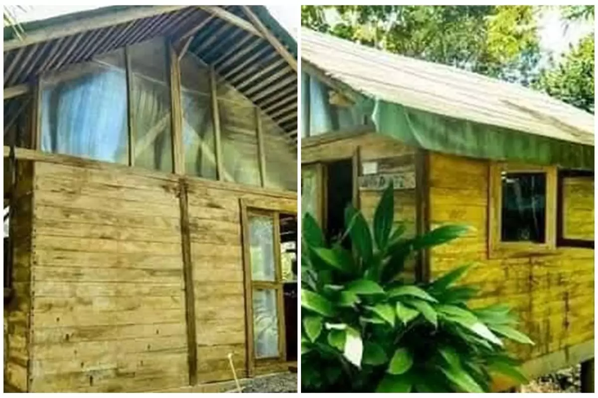 Dari luar tampak kumuh beratap seng, 7 potret dalam rumah kayu ini bak vila estetik