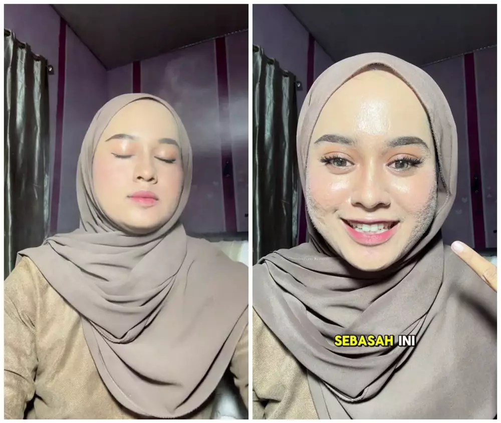 trik mengatasi makeup  bertekstur © TikTok