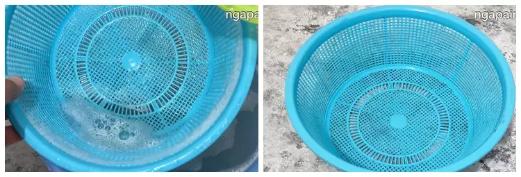 trik basmi jamur hitam yang mengerak di saringan plastik © YouTube