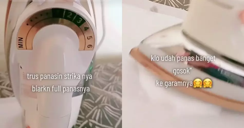 Trik membersihkan kerak gosong setrika pakai garam © TikTok