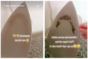 Trik bersihkan kerak gosong di setrika tanpa dibilas atau dicuci air, cuma pakai 1 bahan dapur
