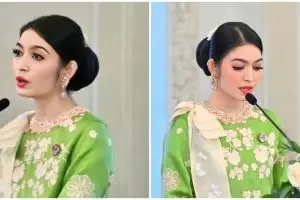 Tampil fresh dengan rona peach, ini 7 gaya makeup Selvi Ananda saat lantik Ketua Dekranasda