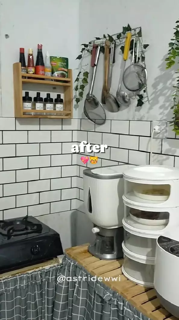 makeover dapur rumah subsidi buluk jadi estetik © TikTok