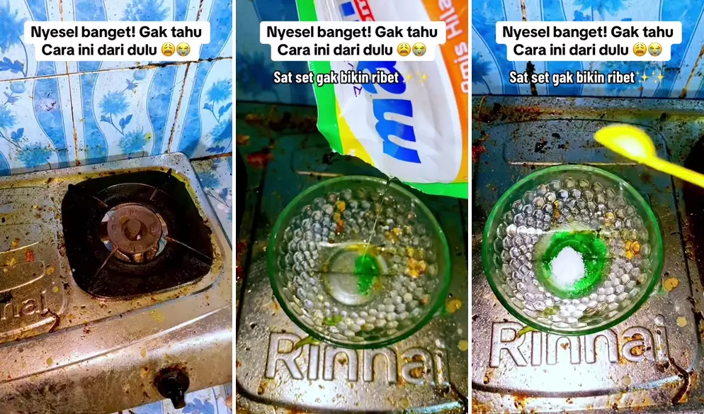 bersihkan kompor pakai 2 bahan dapur © 2025 TikTok