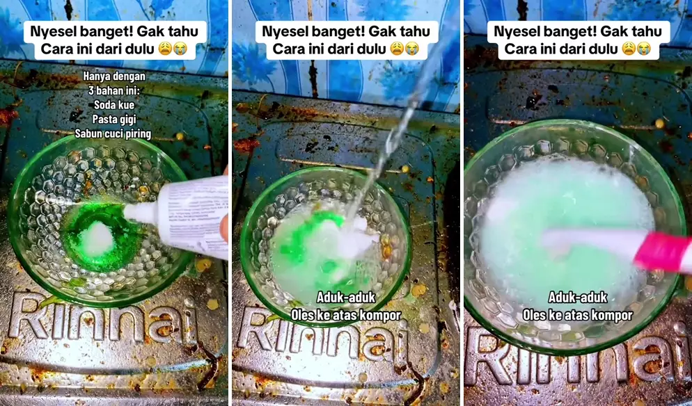 bersihkan kompor pakai 2 bahan dapur © 2025 TikTok