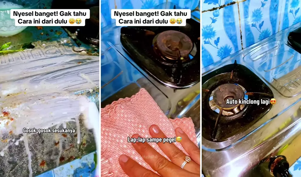 bersihkan kompor pakai 2 bahan dapur © 2025 TikTok