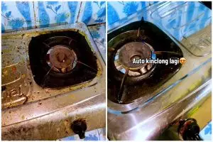 Trik bersihkan noda minyak membandel kompor hanya gunakan tambahan 2 bahan dapur