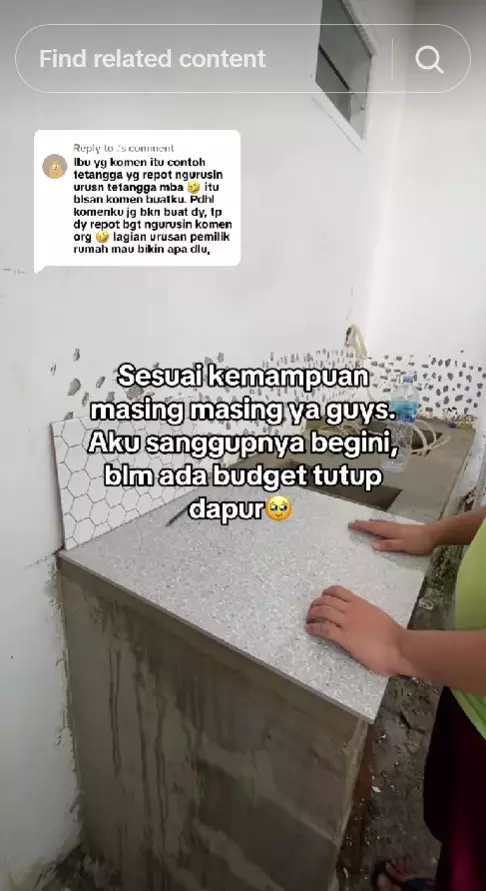 bikin dapur rumah subsidi tuai cibiran © TikTok bikin dapur rumah subsidi tuai cibiran © TikTok