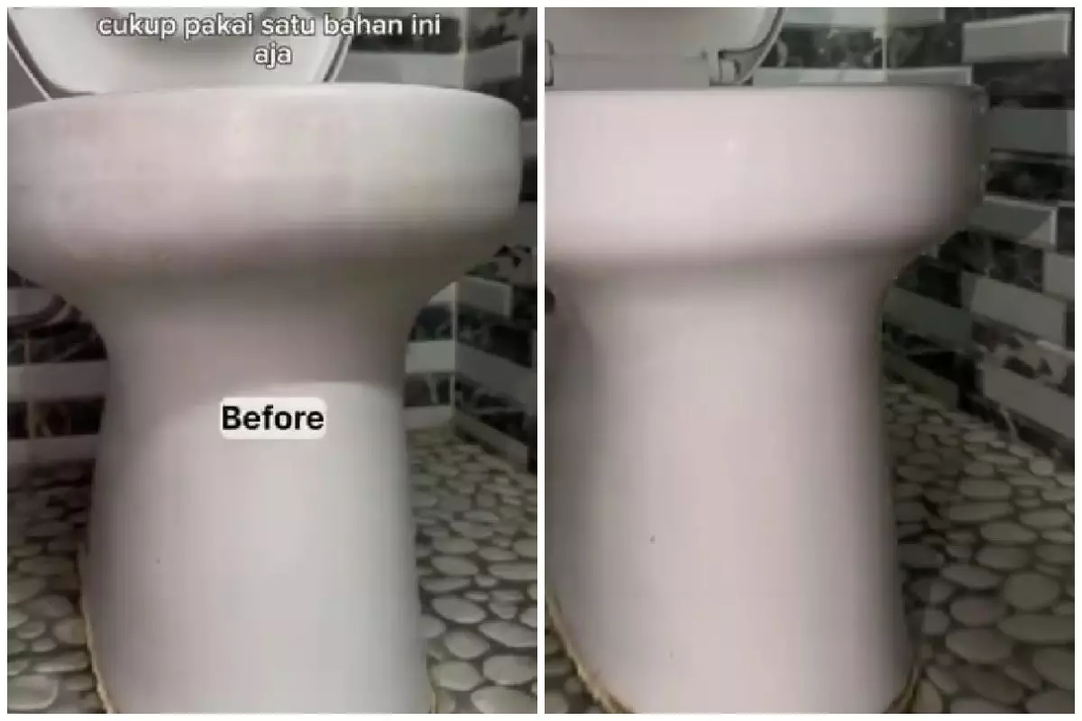 Trik bersihkan noda membandel di kloset tanpa cairan pembersih, pakai 1 bahan dapur jadi kembali putih