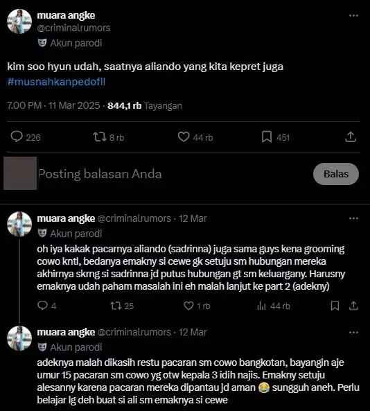 aliando diserang pacari richelle di bawah umur © 2025 brilio.net