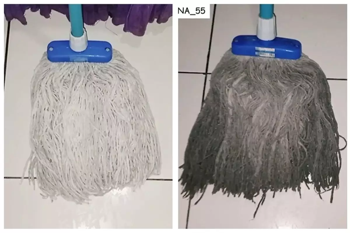 Trik mudah memutihkan kain pel dekil kumal tanpa direndam semalaman, cuma pakai 1 bahan dapur