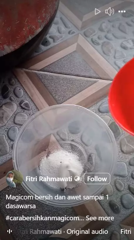 cara bersihkan dasar rice cooker gosong © Instagram